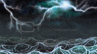 Thunderstorm in the Sea