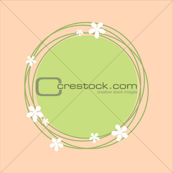 Spring theme circlular frame with floral design