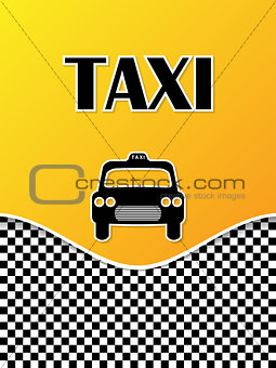 Taxi brochure design with cab silhouette