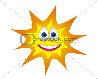 Happy Sun with smiled face