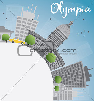 Olympia (Washington) Skyline with Grey Buildings