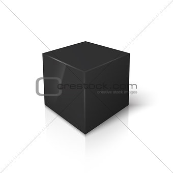 Vector black blank box isolated on white 