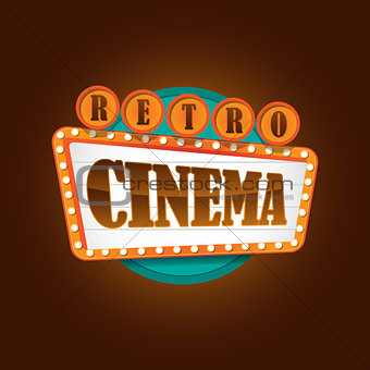 Retro theater cinema sign banner
