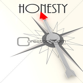Compass with honesty word