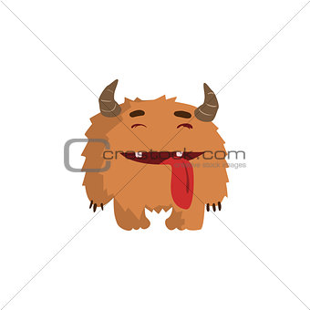 Furry Childish Monster With Horns