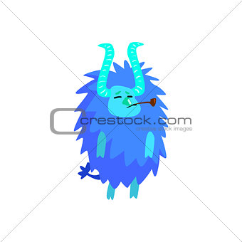 Blue Furry Childish Monster