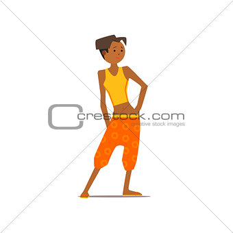 Girl In Harem Pants Vector Illustration