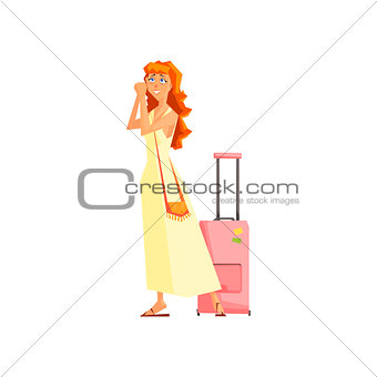 Female Tourist With Bag