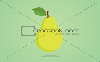 pear green isolated illustration with greens background