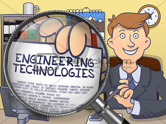 Engineering Technologies through Magnifier. Doodle Style.