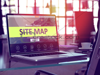 Site Map Concept on Laptop Screen.