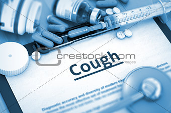 Cough Diagnosis. Medical Concept. 3D.