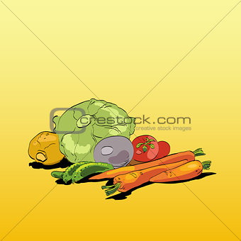 Fresh green vegetables vegetarian cuisine