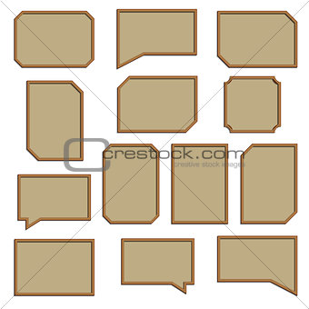 A set of wooden frames, vector illustration.