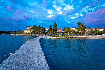 Zadar coast blue evening view