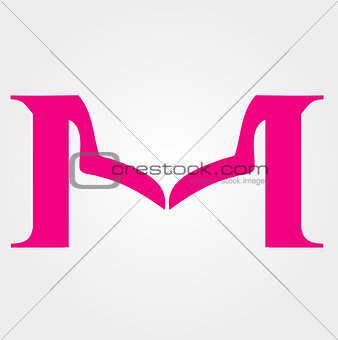 Logo design for fashion apparel business- Alphabet M designed with womans neckline