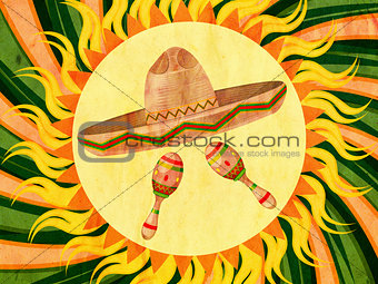 Grunge Sombrero and Maracas