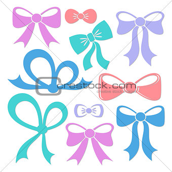 Colorful decorative vector bows