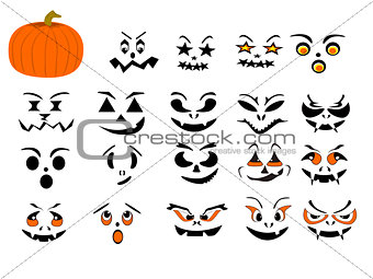 Single Pumpkin Optional Halloween Faces