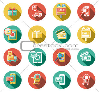 Business and Sales Flat Icons Set