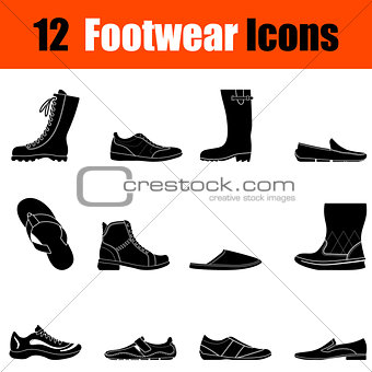 Set of man's footwear icons