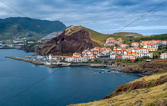 Canical town view. East coast of Madeira.