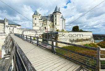 Saumur castle on Loire river (France) spring view.