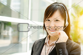 Asian female customer helpline