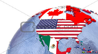 Political north America map
