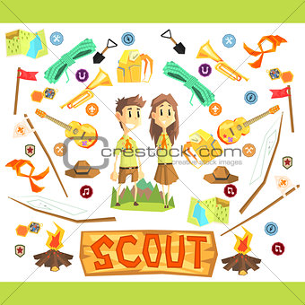 Children Scouts Illustration