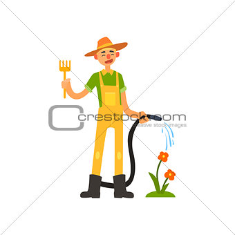 Profession Gardener Vector Illustration