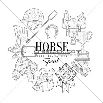 Horse Related  Vintage Sketch