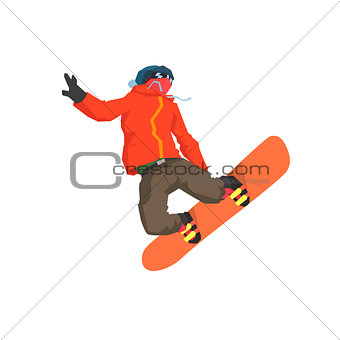 Snowboarder Mid-air Illustration