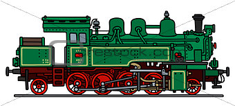 Classic green steam locomotive