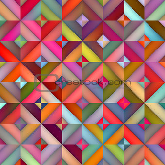 Vector Seamless Multicolor Shades Gradient Rhombus Squares Geometric Pattern