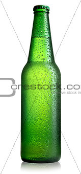 Green bottle isolated