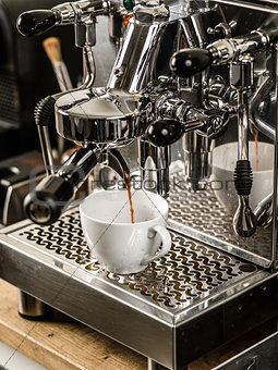 Espresso being made in coffeeshop