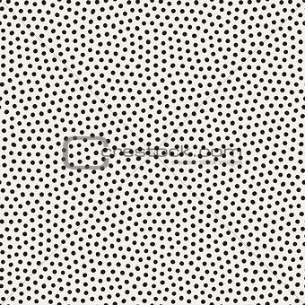 Vector Seamless Black and White Stippling Dots Jumble Pattern