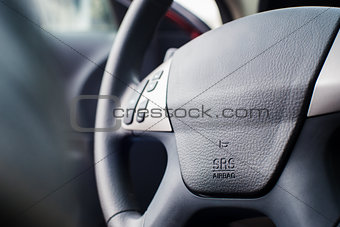 Car Steering Wheel with shallow depth of field