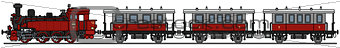 Classic red steam train