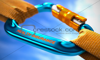 Health Insurance on Blue Carabine with a Orange Ropes.