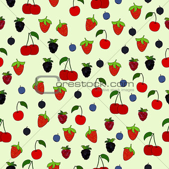 abstract doodle berry seamless pattern