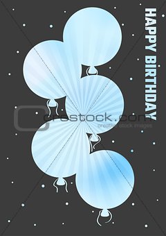 birthday illustration with color ballons