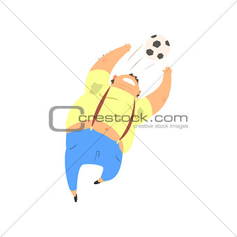 Fat Guy Playing Football