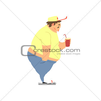 Fat Guy Drinking Soda