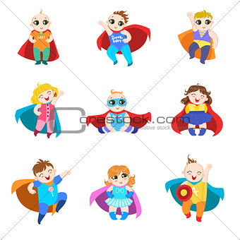 Babies Dressed As Superheroes Set