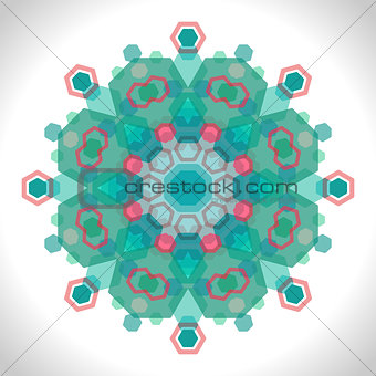 Color circular pattern. Round kaleidoscope of floral elements