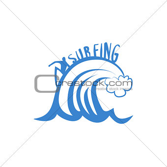 Man  Riding The Crest Of Wave Print