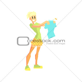 Woman Buying T-shirt