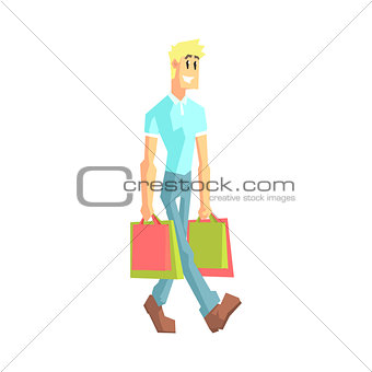 Guy With Two Shopping Bags